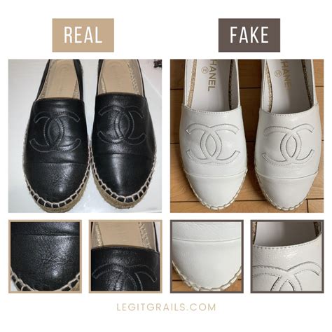 real vs fake chanel espadrille.